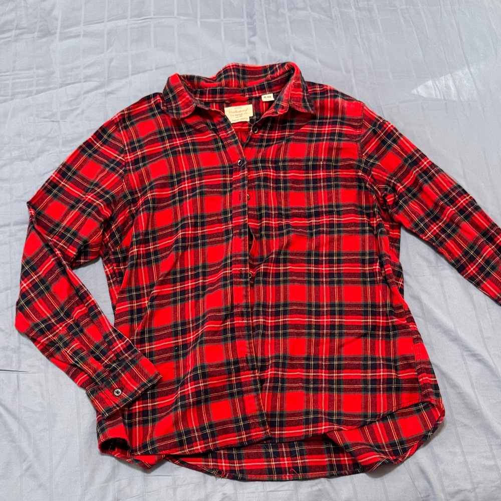 Red Plaid women’s Button-Down Shirt